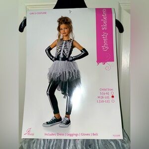 Ghostly Skeleton Kids Costume - Black and White